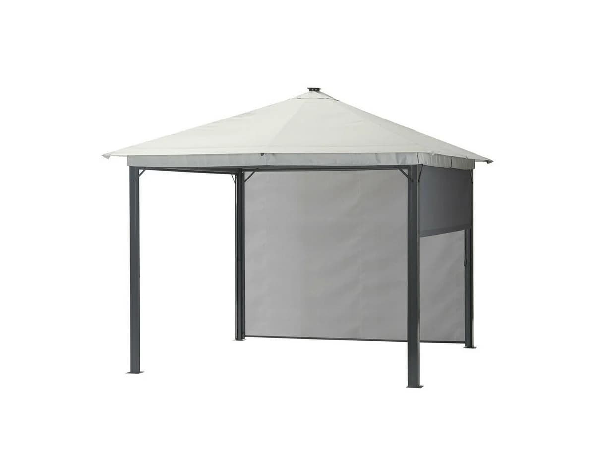 Leco Pavillon Lina mit 4 Seitenrollos & LED-Beleuchtung Grau - Bild 3
