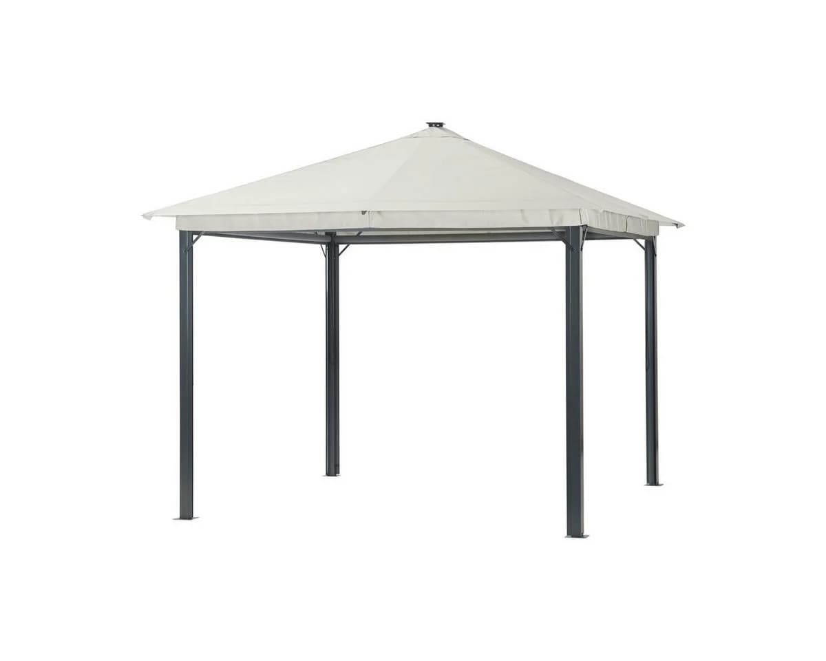 Leco Pavillon Lina mit 4 Seitenrollos & LED-Beleuchtung Grau - Bild 4