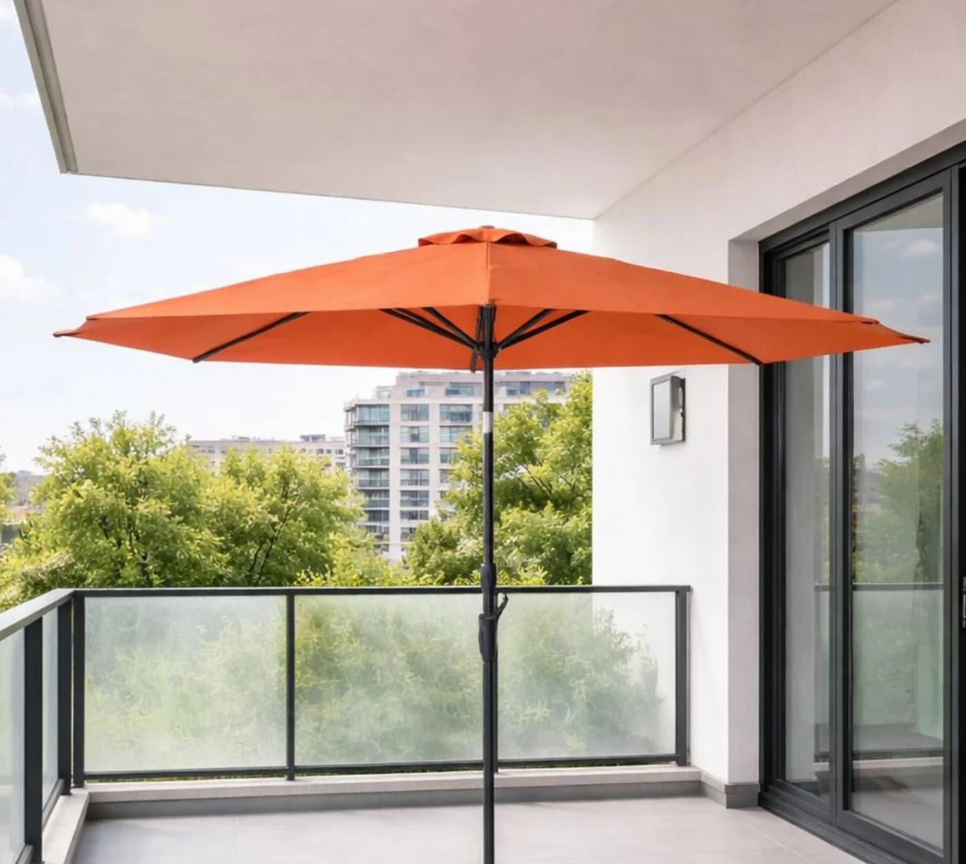 Leco Marktschirm Ø3m Anthrazit Orange mit Knickfunktion - Bild 2