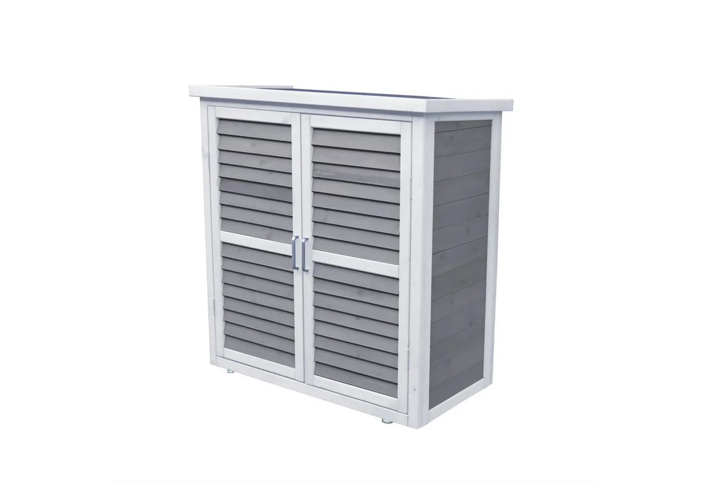 Leco Gartenschrank MOMO grau-weiß Tannenholz Vintage