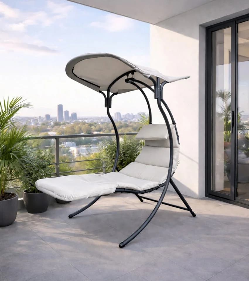 Leco Dream Chair 2.0 Hängeliege mit Sonnendach und Auflage Anthrazit