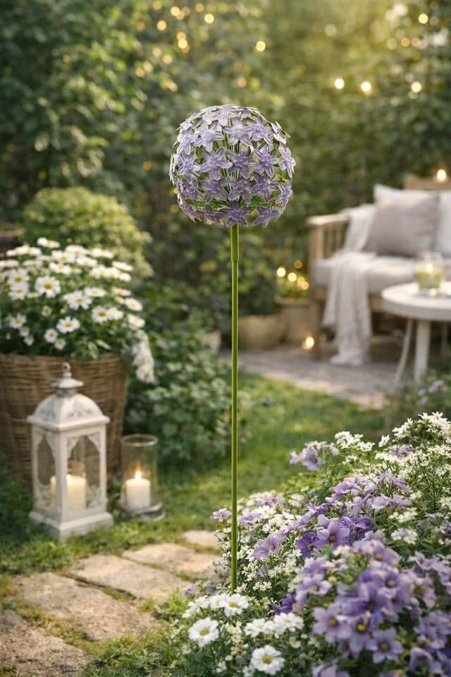 finehomegarden Gartenstecker Allium purple Metall ArtFerro