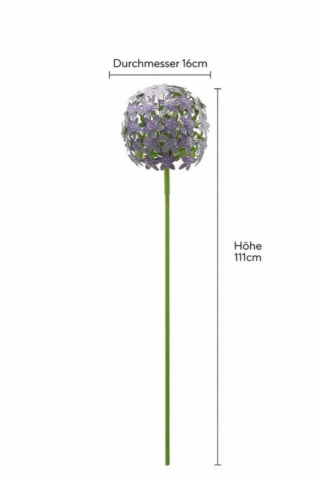 finehomegarden Gartenstecker Allium Purple Metall