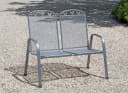 Greemotion Gartenbank Toulouse 2-Sitzer Metall Grau Stapelbar Bild 2