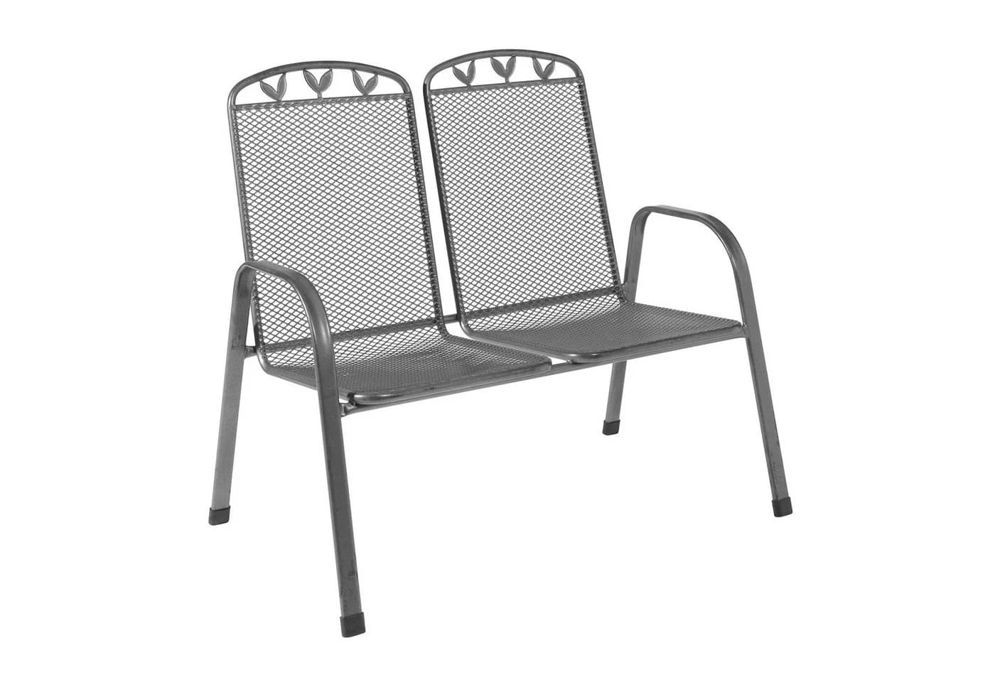 Greemotion Gartenbank Toulouse 2-Sitzer Metall Grau Stapelbar - Bild 3