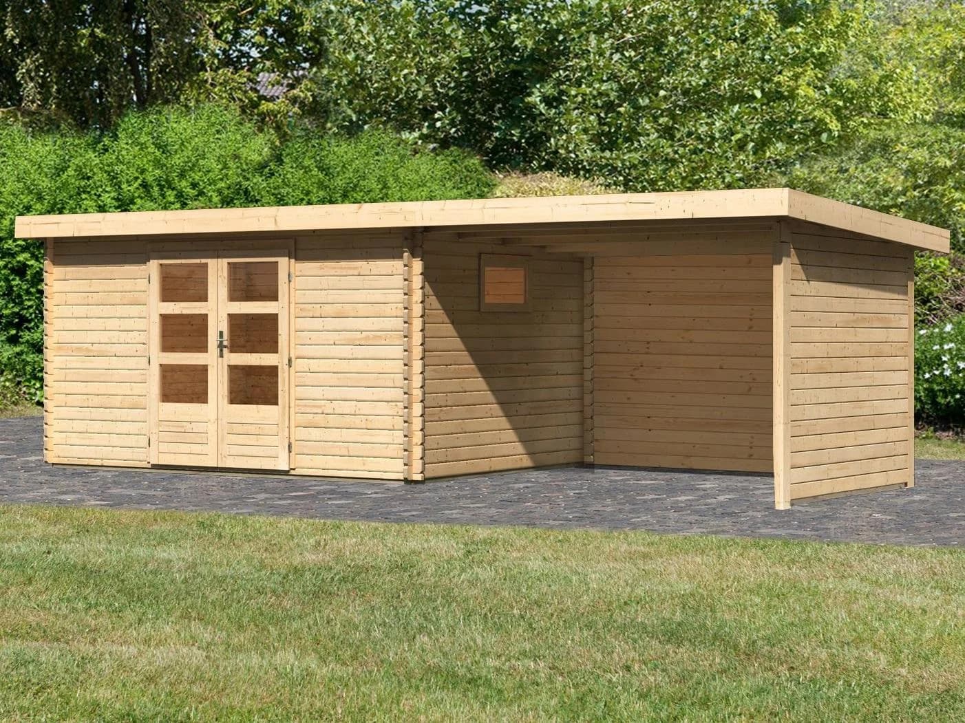 Rustikales Gartenhaus aus Massivholz in Fichte