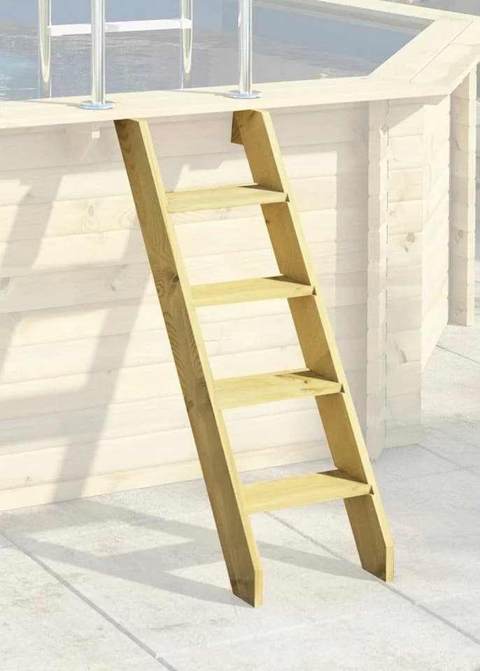 Achteckpool KARIBU PALMA Set D mit Sonnendeck und 2 Terrassen, Braun - Bild 5