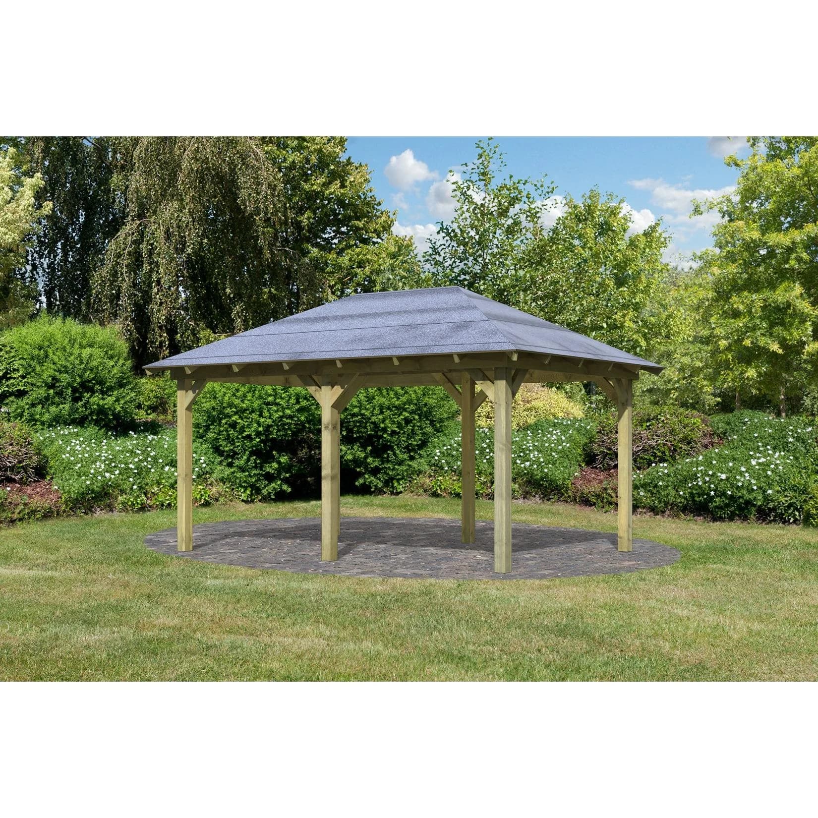 Pavillon KARIBU Mailand Grau Holz Fichte