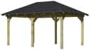 Pavillon KARIBU Perida Beige 6 Pfosten Kiefernholz Bild 1