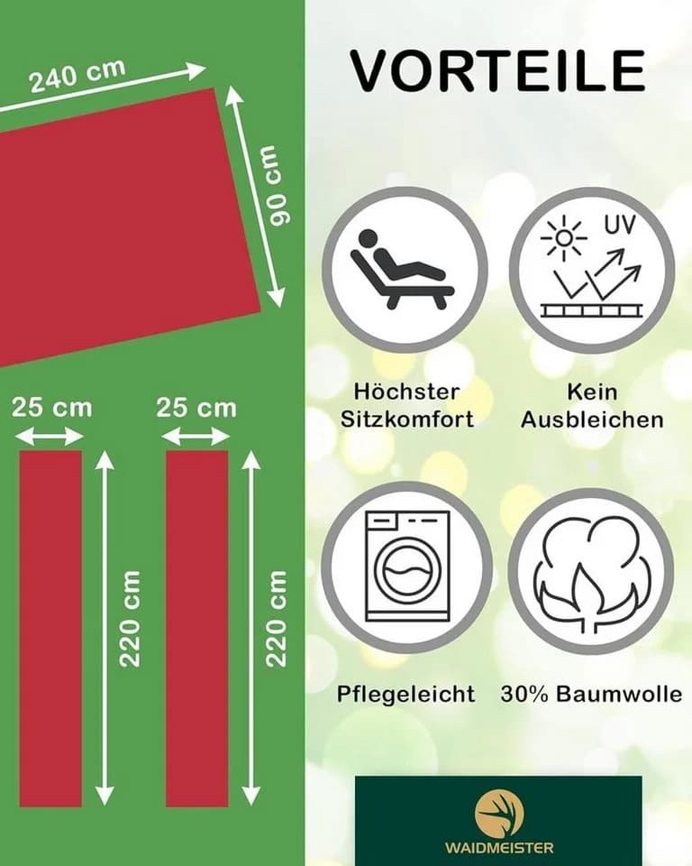 Waidmeister Bankauflage 3er Set Grün für Bierzeltgarnitur - Bild 4