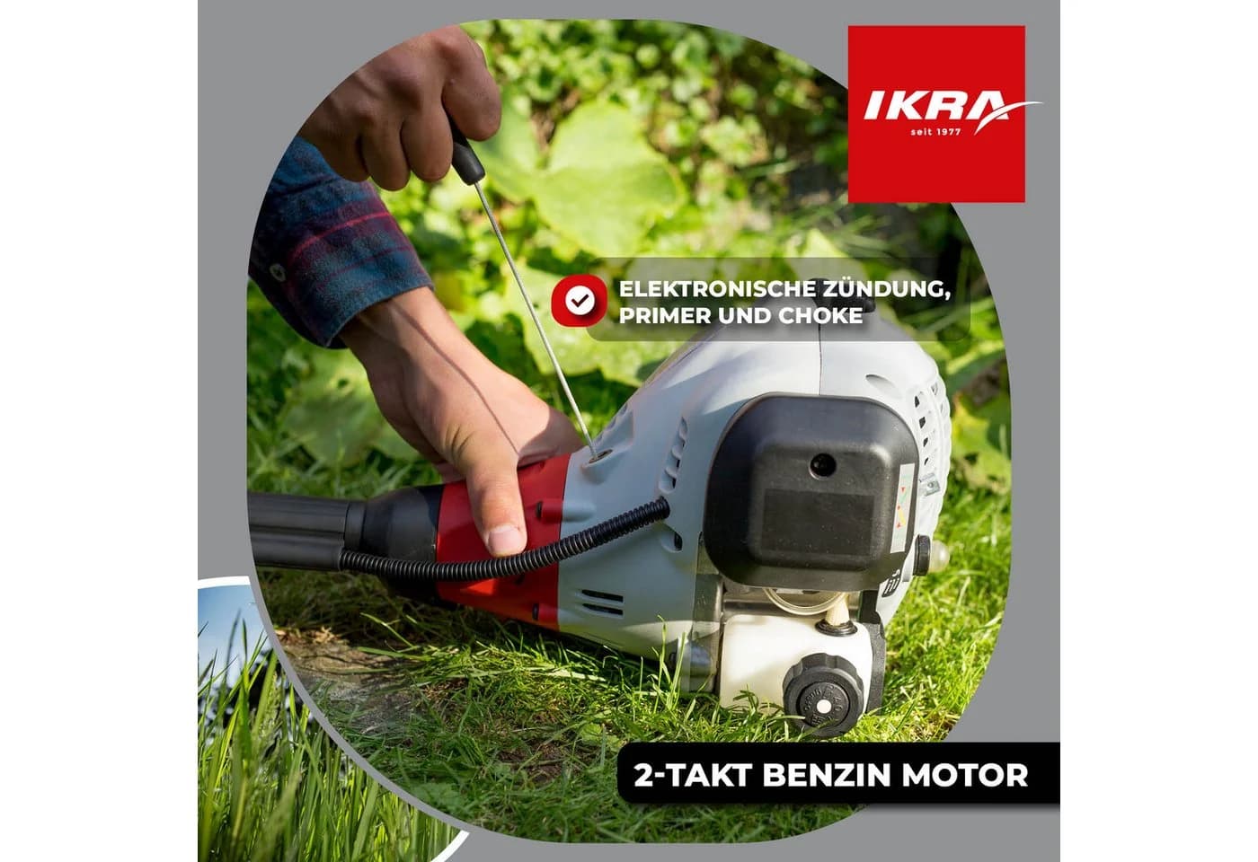 ikra Benzin-Freischneider IBF 25-1 mit 8-Zahn-Messer & Schutzbrille - Bild 3