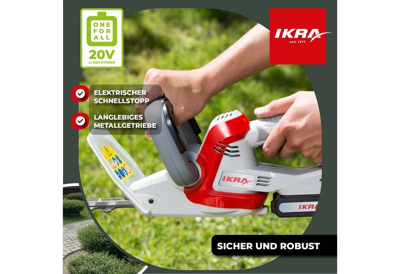 ikra Akku-Heckenschere 20V IAHS 20-1 Lasergeschliffene Messer - Bild 4