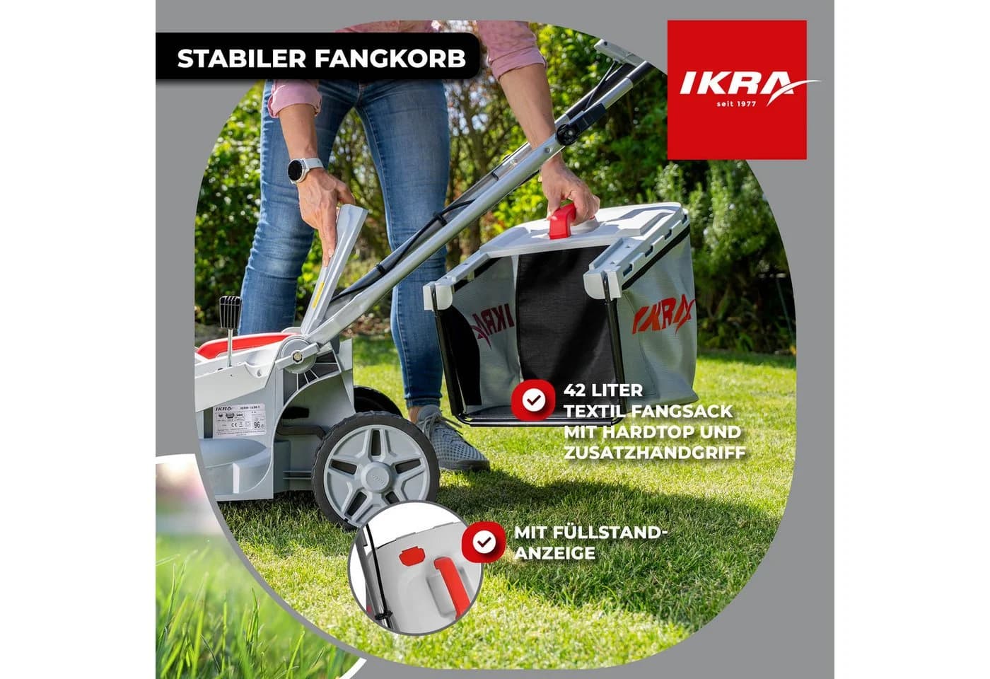 ikra Elektrorasenmäher IERM 1638-1 38 cm Schnittbreite 1600 Watt - Bild 3