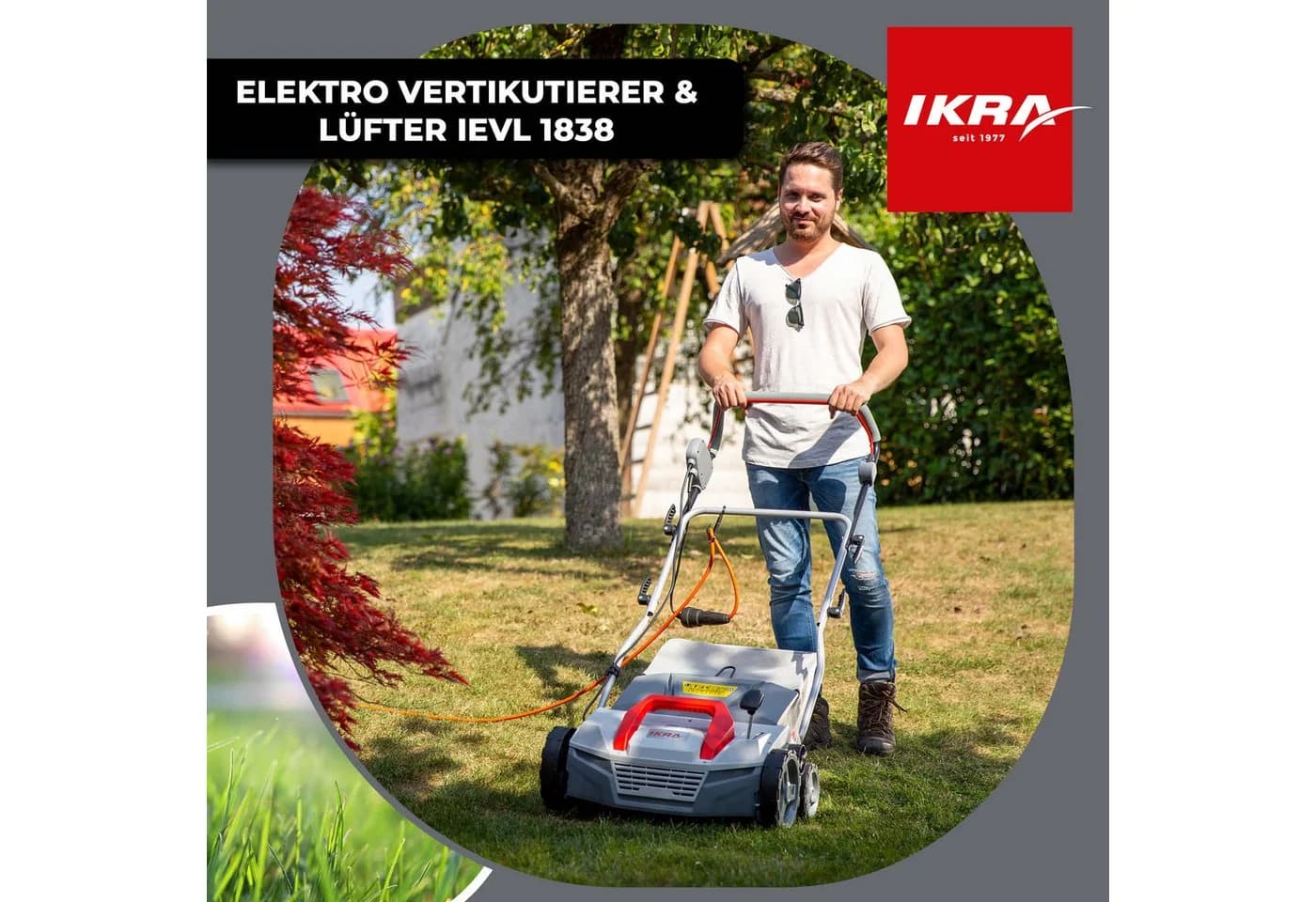 IKRA E-Vertikutierer IEVL 1838 (2in1) 1800 Watt Arbeitsbreite 38 cm