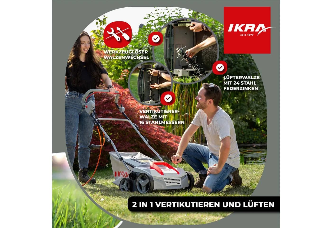 IKRA E-Vertikutierer IEVL 1838 (2in1) 1800 Watt Arbeitsbreite 38 cm - Bild 5