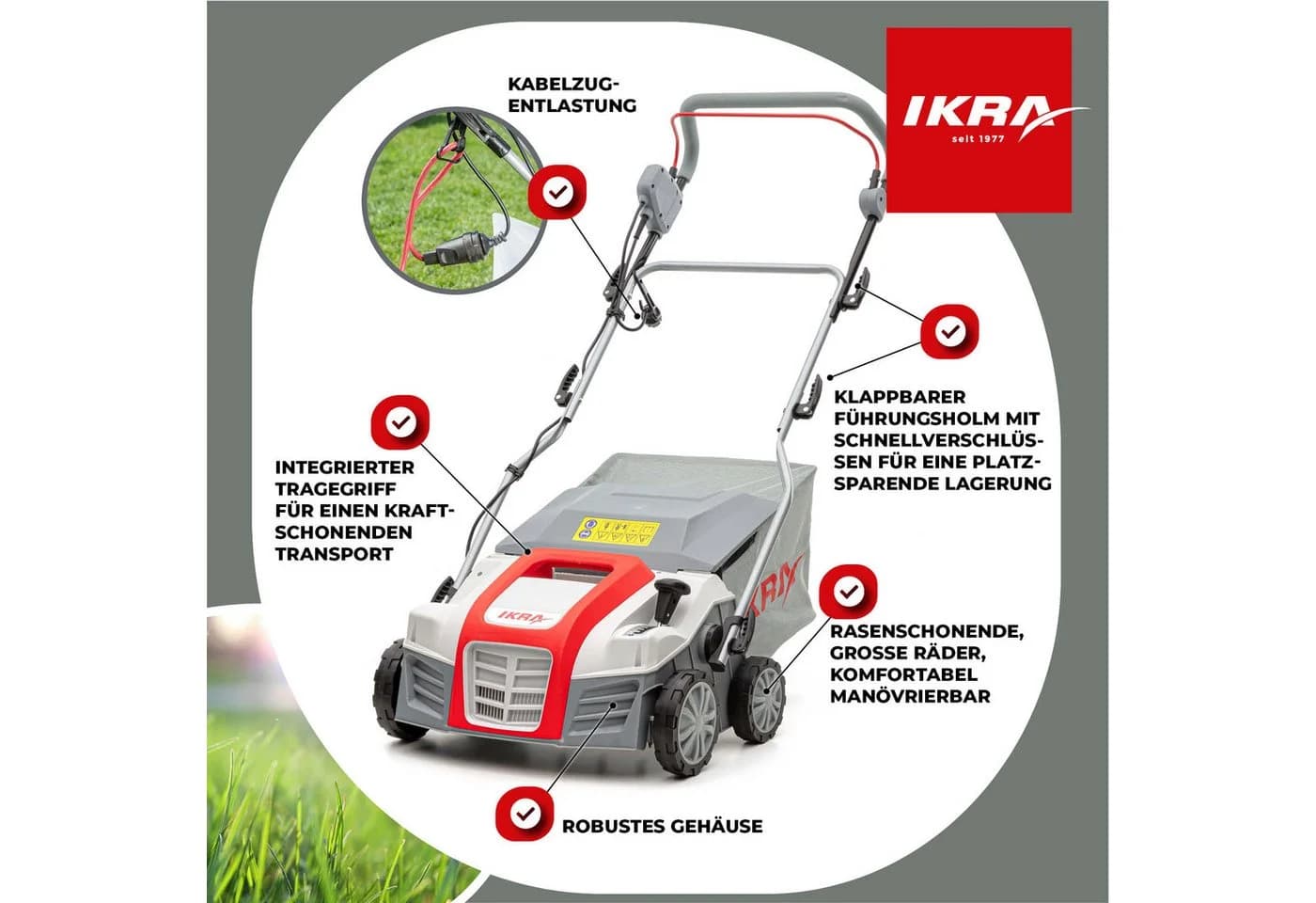 IKRA Elektro-Vertikutierer IEVL 2000 2in1 Gerät