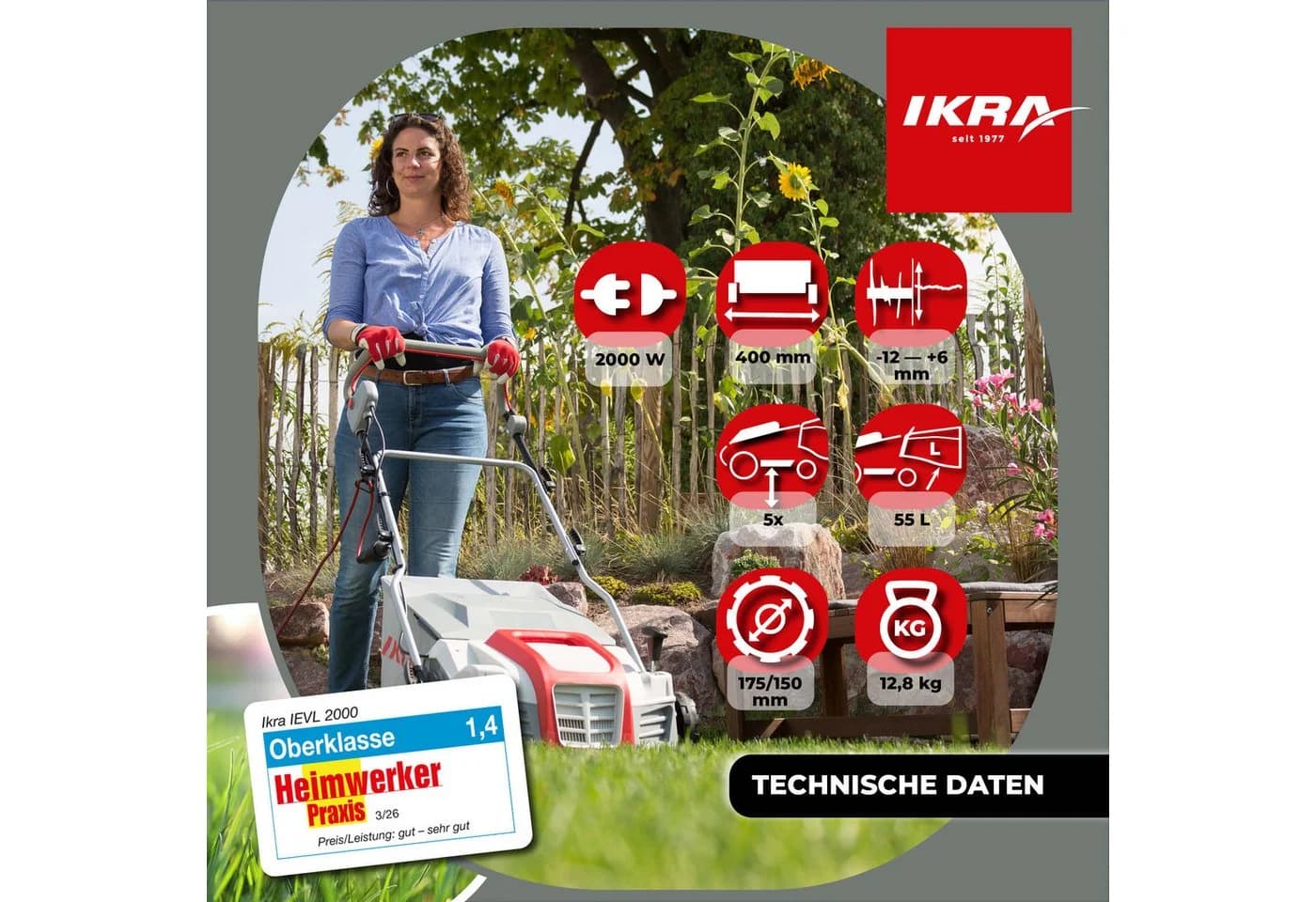 IKRA Elektro-Vertikutierer IEVL 2000 2in1 Gerät - Bild 4
