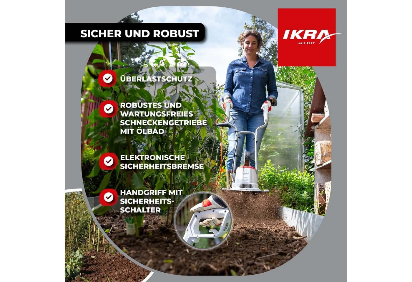 IKRA Elektromotorhacke IET 1030 mit Sicherheitsschalter - Bild 4