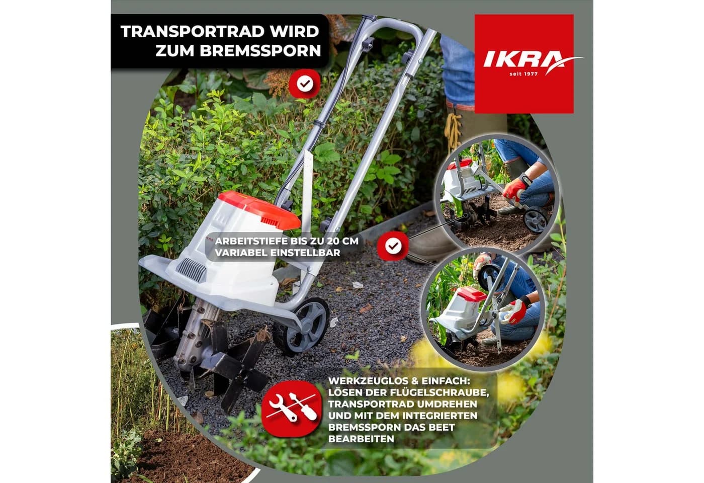 IKRA Elektromotorhacke IET 1030 mit Sicherheitsschalter - Bild 5