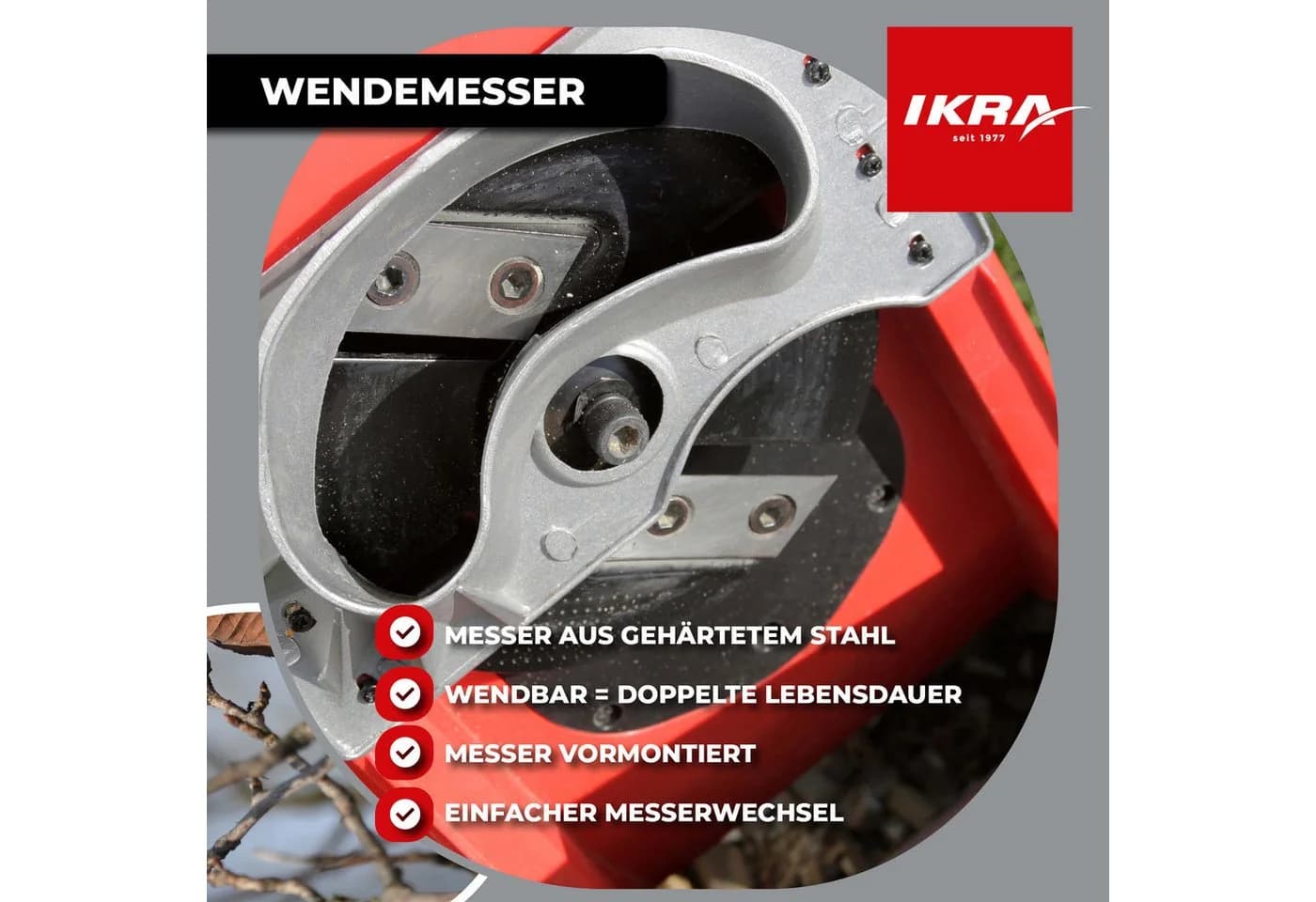 IKRA Elektro-Messerhäcksler IMH 2500 4,5 cm max. Astdurchmesser 2.500 Watt - Bild 4