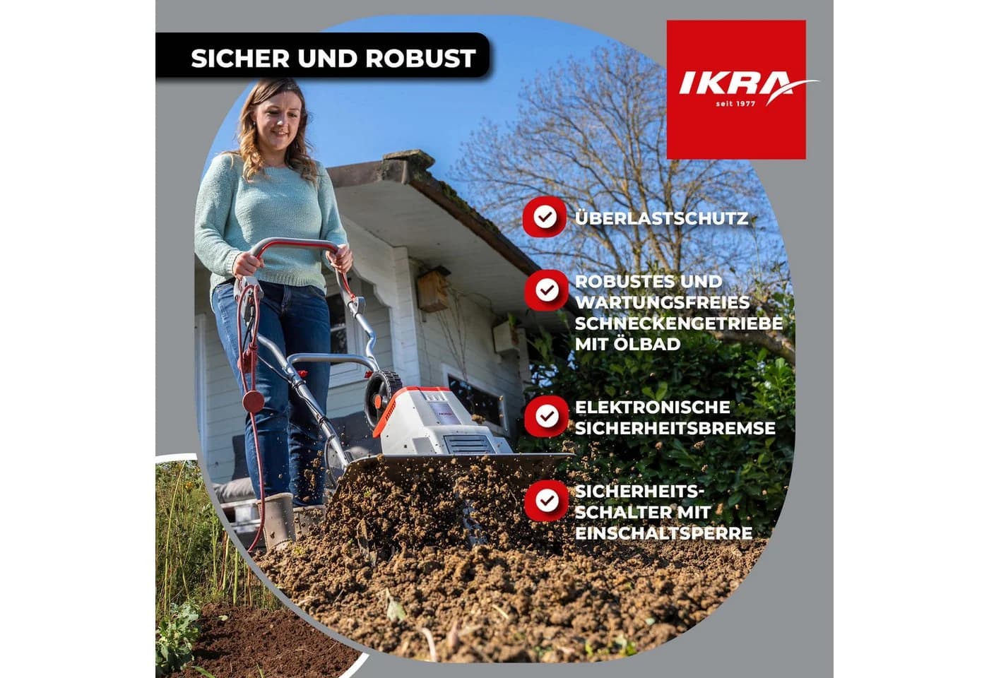 IKRA Elektromotorhacke IEM 1500 45 cm Arbeitsbreite - Bild 4