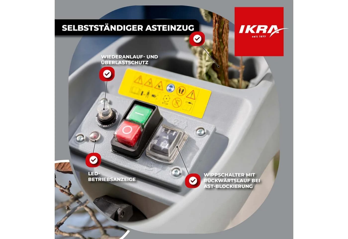 IKRA Elektro-Walzenhäcksler ILWH 3000 4,5 cm max. Astdurchmesser 3000 Watt Walzentechnik - Bild 4