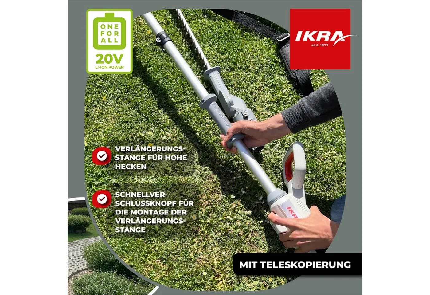 ikra GmbH Teleskop-Heckenschere ICPH 2050 2in1 20V - Bild 4