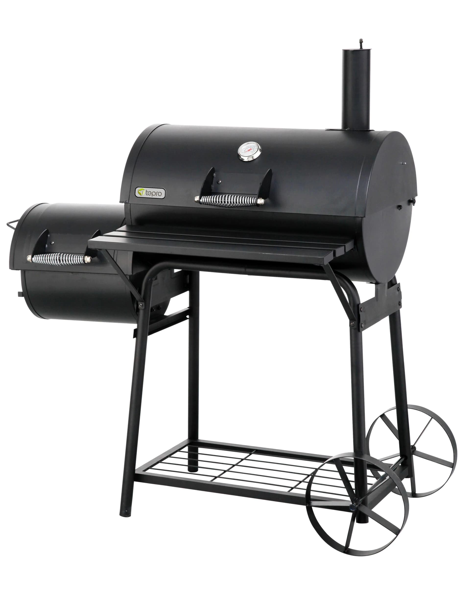 Tepro Smoker Biloxi Schwarz mit Rollen und Thermometer - Bild 2