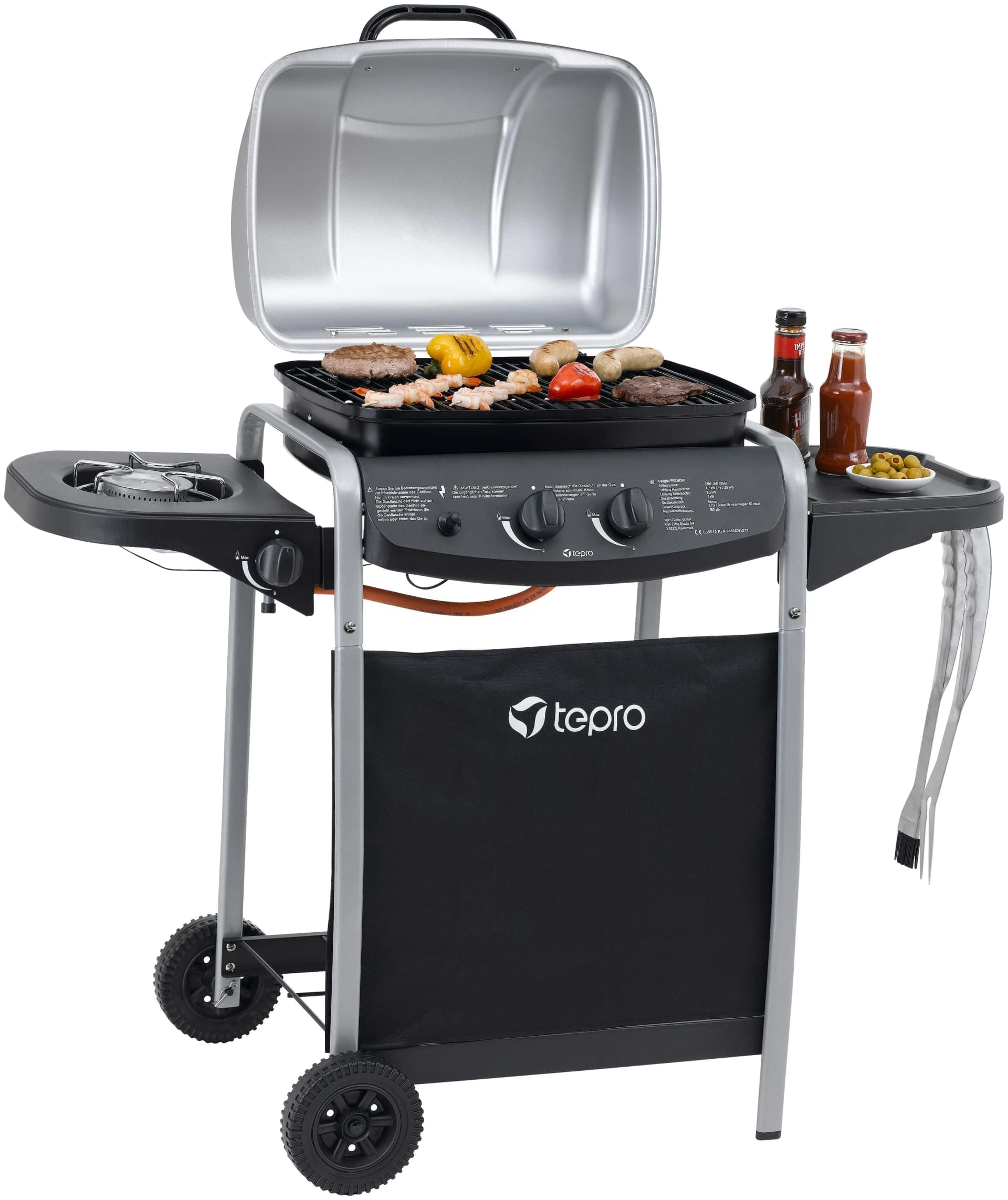 Tepro Gasgrill Fremont Schwarz/Silber mit Seitenbrenner - Bild 2