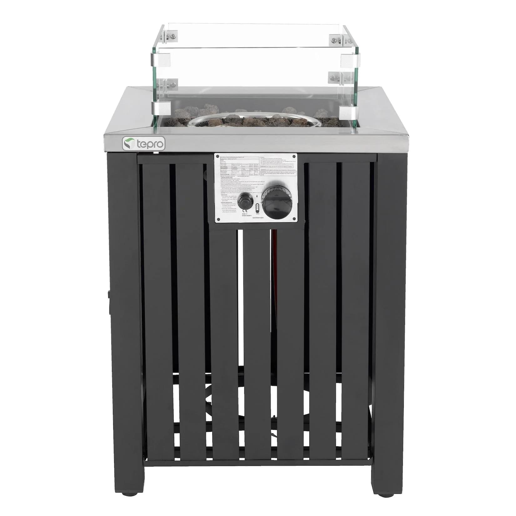 Tepro Topeka Gasfeuerstelle Anthrazit mit Glas