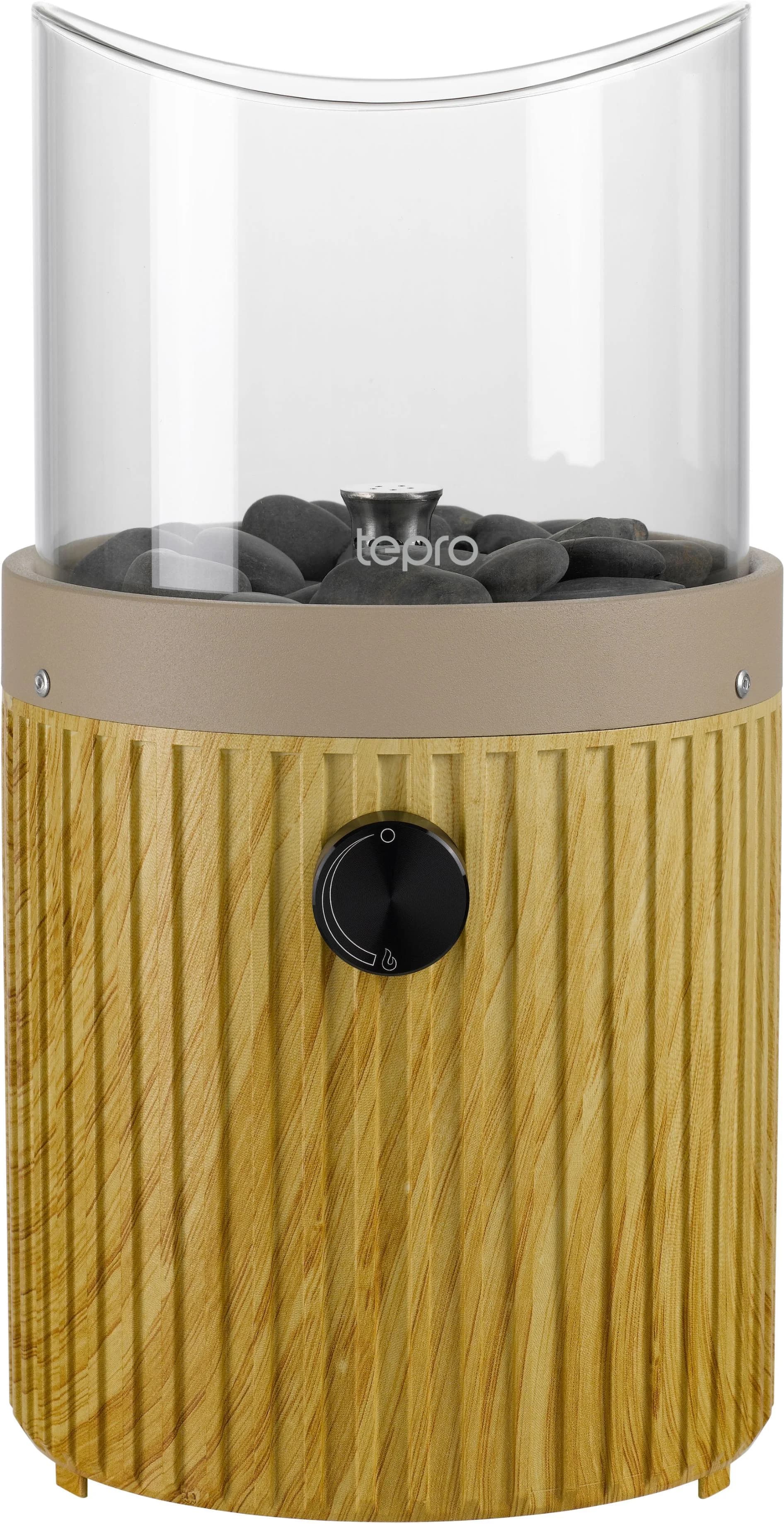 TEPRO Tisch-Gasfeuerstelle Beige mit Dekosteinen