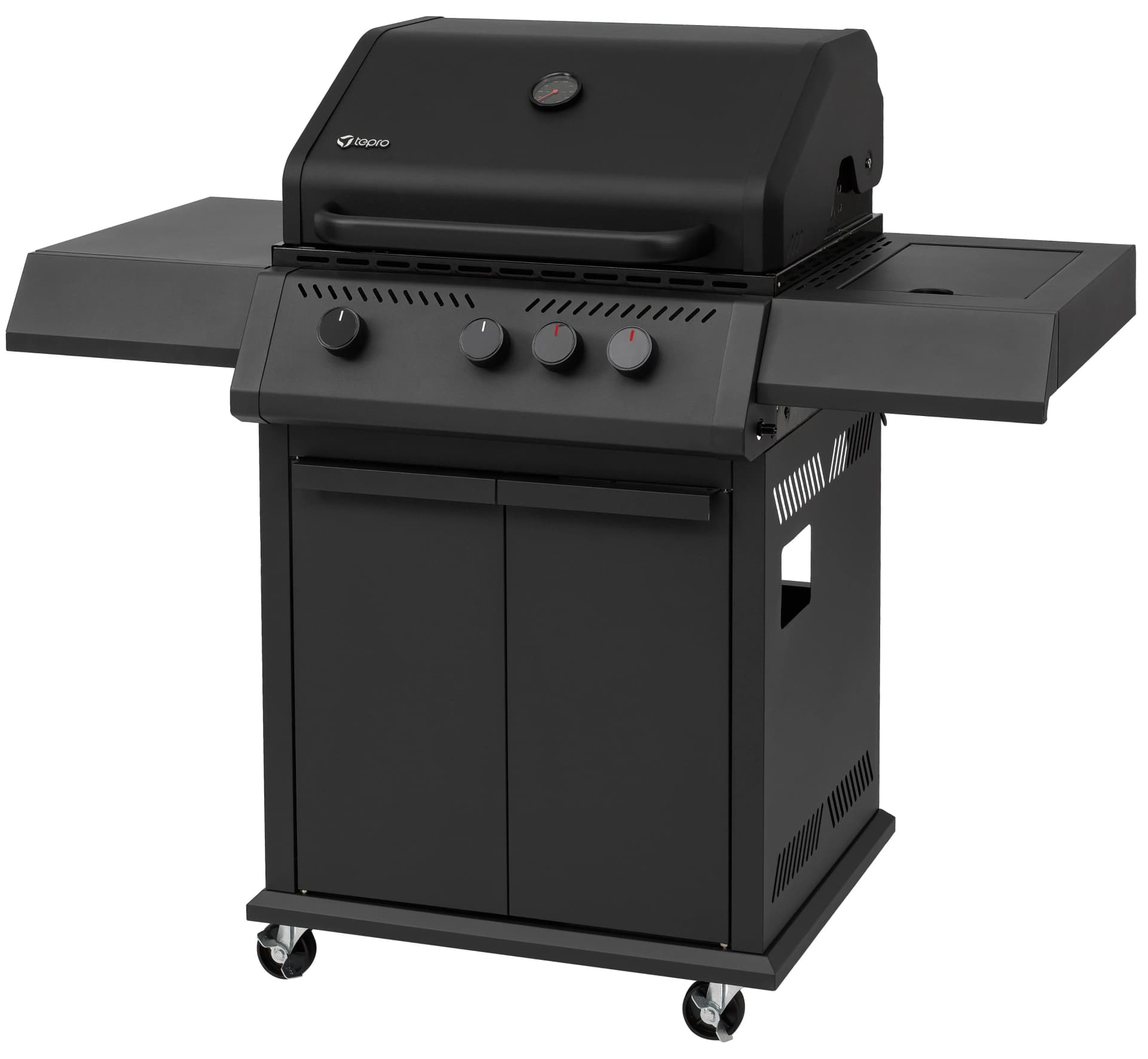 TEPRO Woodlake Gasgrill Schwarz mit Infrarot-Seitenbrenner