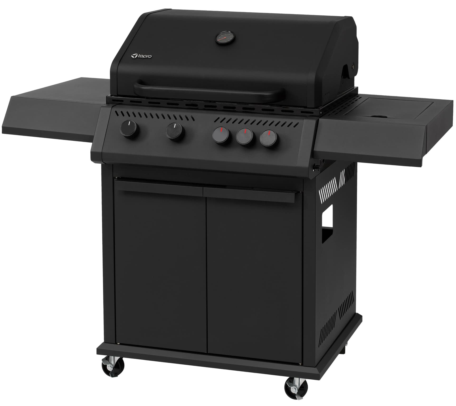 TEPRO Gasgrill Riverbank Schwarz 5 Brenner Edelstahl