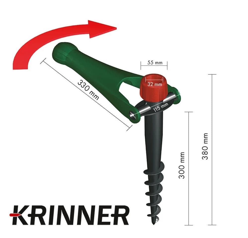 Krinner Schirmhalter Vario Drill Sonnenschirmständer für Strand & Wiese - Bild 3
