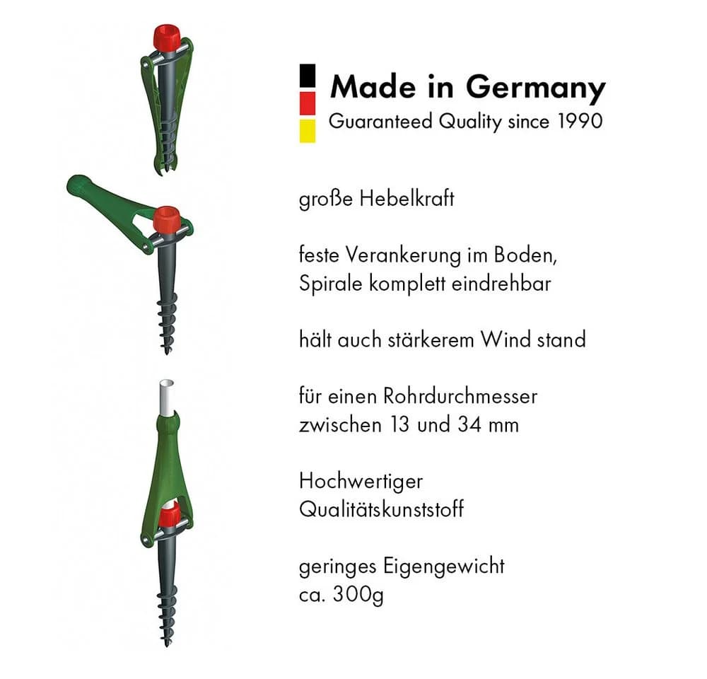 Krinner Schirmhalter Vario Drill Sonnenschirmständer für Strand & Wiese - Bild 4