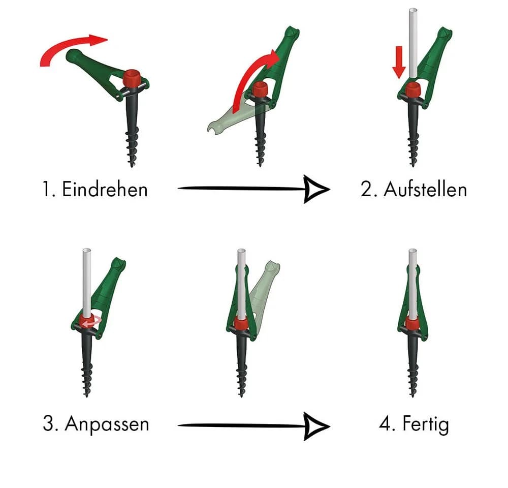Krinner Schirmhalter Vario Drill Sonnenschirmständer für Strand & Wiese - Bild 5