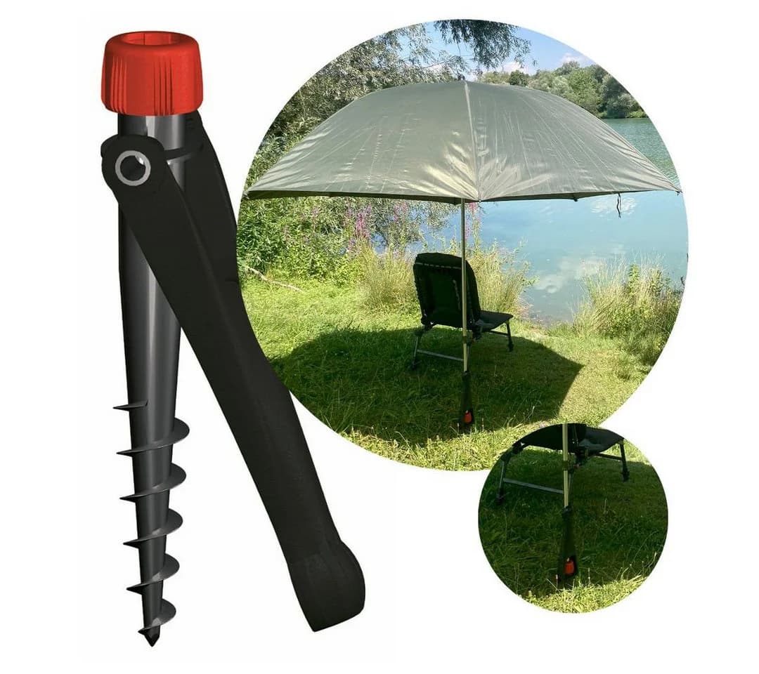 Krinner Schirmhalter Vario Drill Schwarz für Sonnenschirmständer bis Ø 32 mm - Bild 2