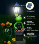 Kremers Schatzkiste Gartenfigur XXL Frosch Grillmeister LED Solarlaterne Bild 3
