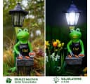 Kremers Schatzkiste Gartenfigur XXL Frosch Grillmeister LED Solarlaterne Bild 4