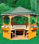 Sechseckiger Pavillon aus Kiefernholz mit Foliendach Bild 2