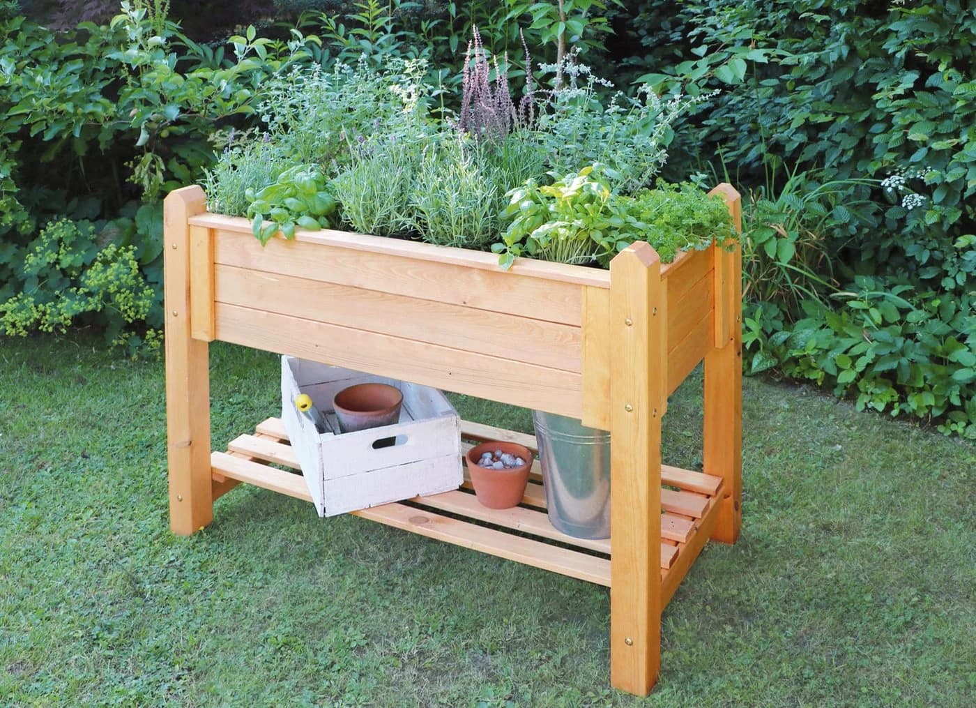 Promadino Kräuterbeet klein braun Holzwerkstoff