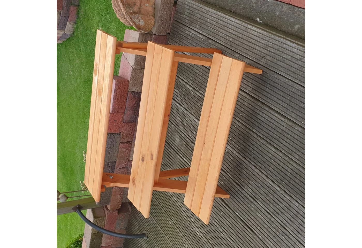Promadino Blumentreppe Blumenständer Honigbraun Holzwerkstoff - Bild 4