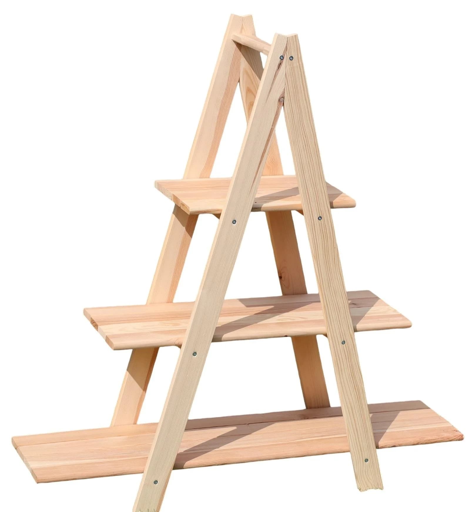 Promadino Blumenständer Blumentreppe Beige Natur 3 Ebenen