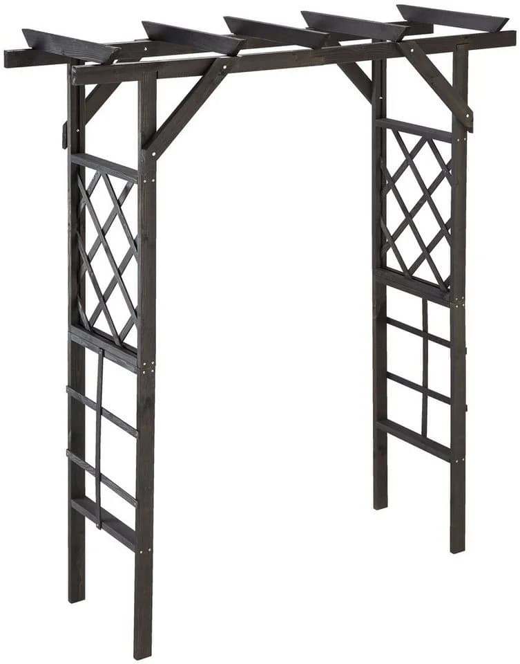 PROMADINO Rosenbogen Pergola Ben Anthrazit mit Rankhilfen
