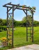 PROMADINO Rosenbogen Pergola Ben Anthrazit mit Rankhilfen Bild 2
