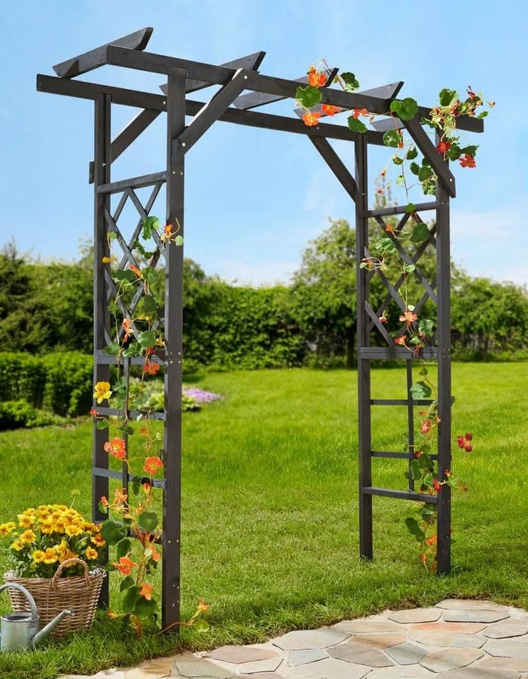 PROMADINO Rosenbogen Pergola Ben Anthrazit mit Rankhilfen - Bild 2