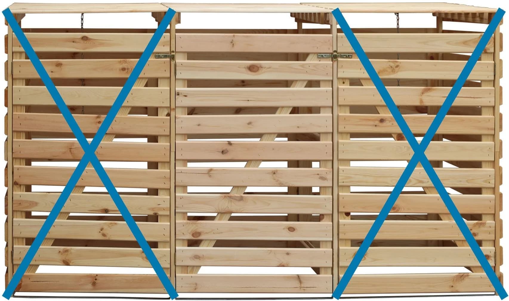 Mülltonnenbox PROMADINO "Vario V Erweiterung" Beige Massivholz