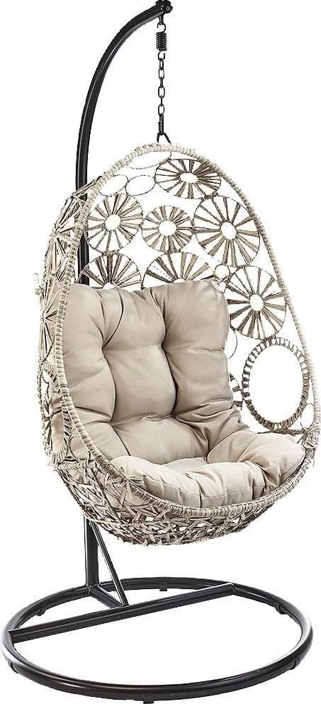 LOCKER Hängesessel FLOWER grau mit Kissen