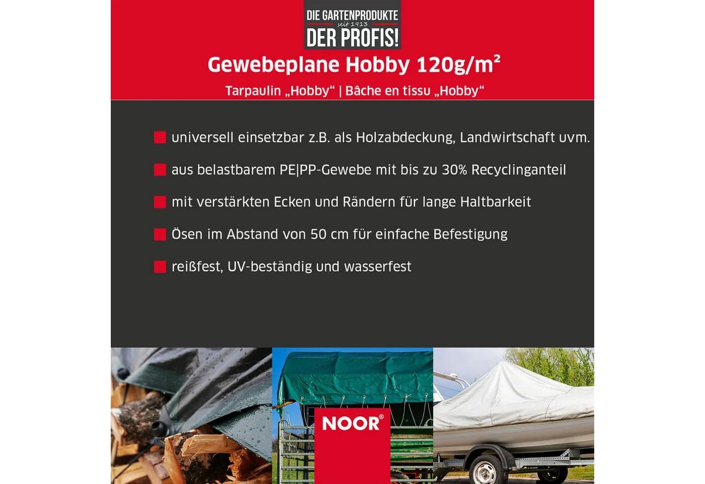 NOOR Schutzplane HOBBY Grün - Wasserdicht & UV-beständig