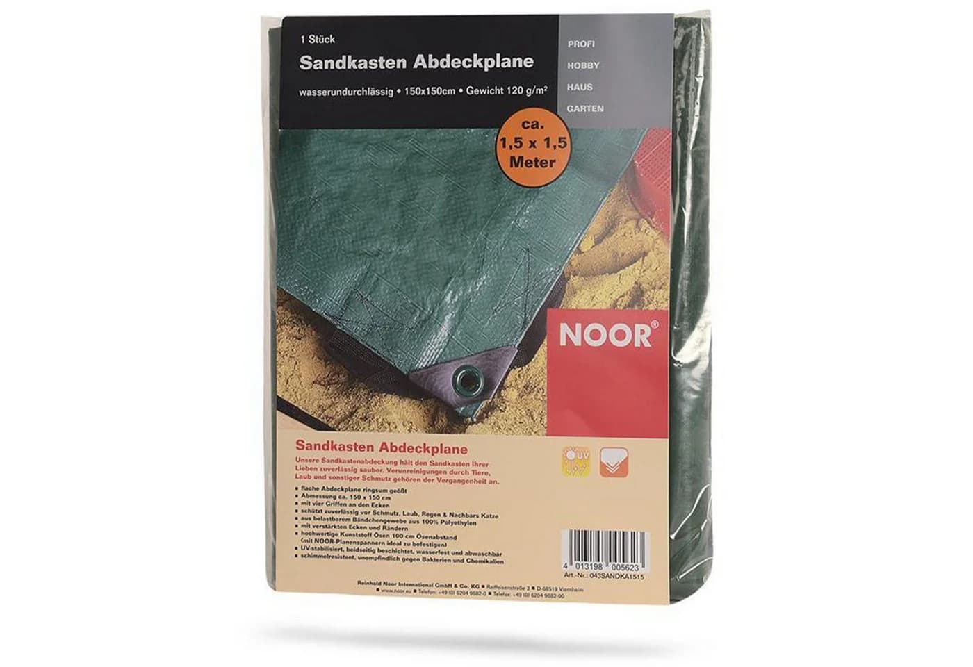 NOOR Sandkasten-Abdeckplane Grün Wetterfest UV-beständig - Bild 2